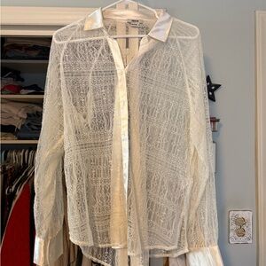 Jason Wu lace button down top.